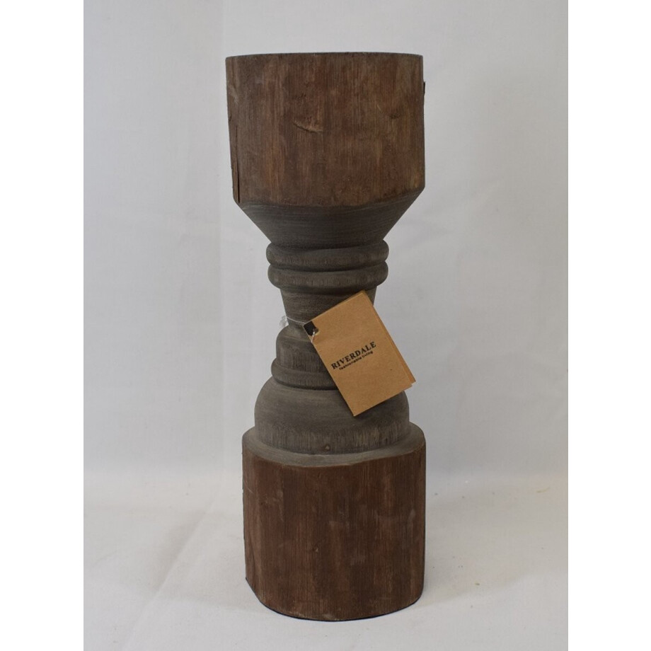 Riverdale - Robuust - massief houten - stoer - sober - kandelaar - Hoogte 31 cm - Ø 11 cm afbeelding 1