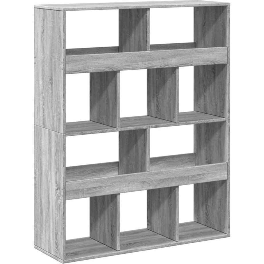 vidaXL - Boekenkast - 100x33x125,5 - cm - bewerkt - hout - grijs - sonoma - eikenkleur afbeelding 1