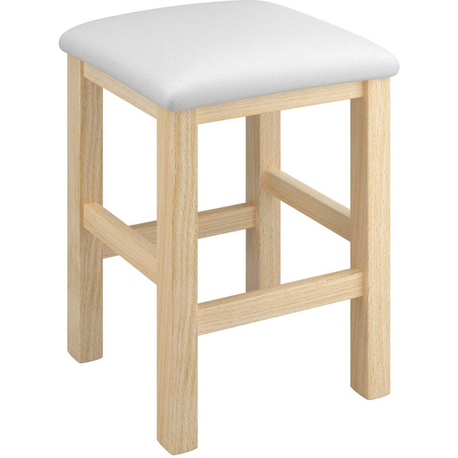 Kruk Sitty - Eik - Parisot - Krukje - Wit; Bruin - PU; Spaanplaat Kruk Sitty - Eik - Parisot - Krukje - Wit; Bruin - PU; Spaanplaat afbeelding 1