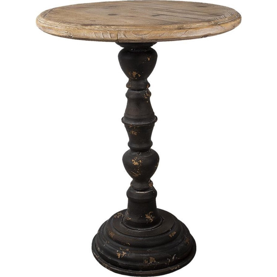 Clayre & Eef Bijzettafel Ø 57x75 cm Bruin Hout afbeelding 1