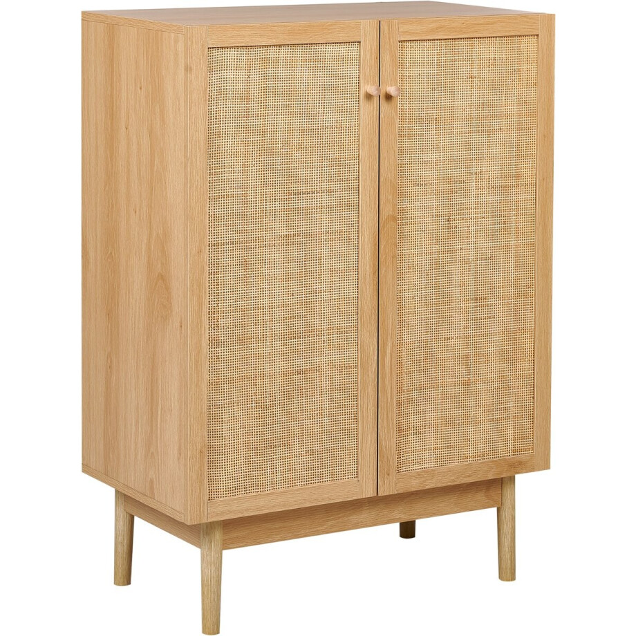 NIVO - Dressoir - Lichtbruin - 2 deuren - Hout/Rotan NIVO - Dressoir - Lichtbruin - 2 deuren - Hout/Rotan afbeelding 1