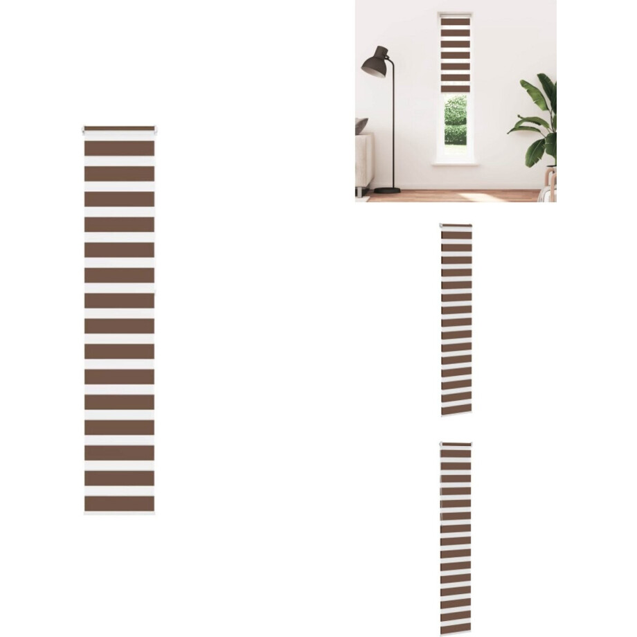 vidaXL Zebra Jaloezie - Zebra Jaloezieën - Zebra Rolgordijn - Dubbel Rolgordijn - Zebra rolgordijn 40x230 cm stofbreedte 35,9 cm polyester bruin vidaXL Zebra Jaloezie - Zebra Jaloezieën - Zebra Rolgordijn - Dubbel Rolgordijn - Zebra rolgordijn 40x230 cm stofbreedte 35,9 cm polyester bruin afbeelding 1