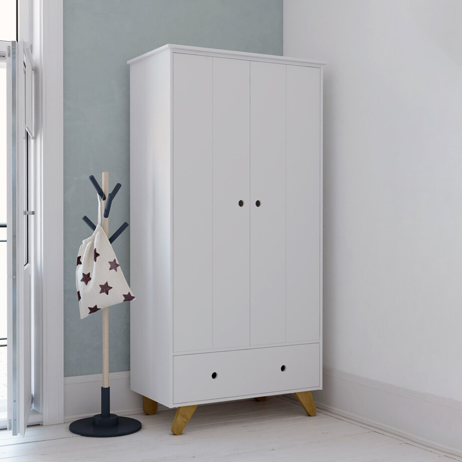 Artistiq Kledingkast 'Doro' 2-deurs, kleur Wit Artistiq Kledingkast 'Doro' 2-deurs, kleur Wit afbeelding 1