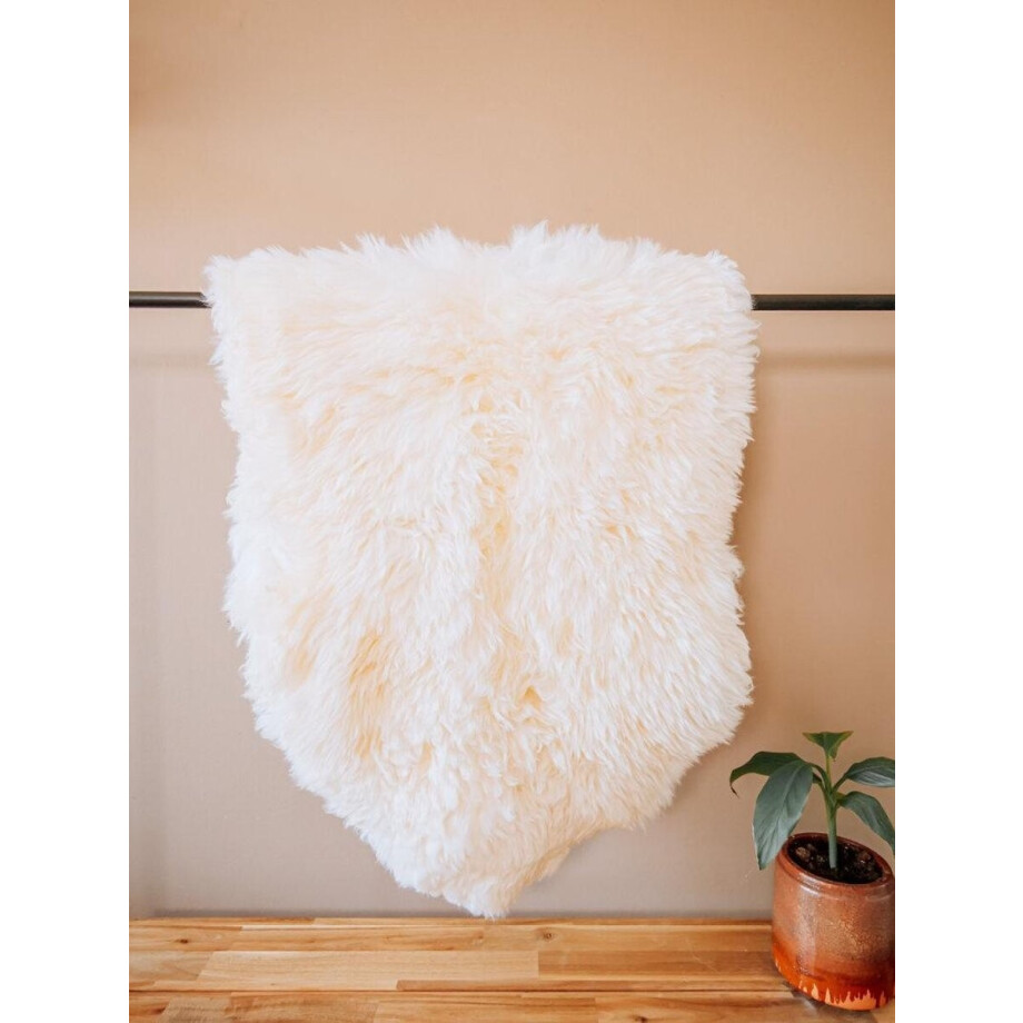 Schapenvacht Wit Naturel XL (115cm) - Texels Schapenvacht - 100% Echt Schapenvacht Wit Naturel XL (115cm) - Texels Schapenvacht - 100% Echt afbeelding 1