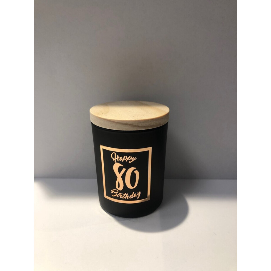 Geurkaars klein roze/zwart - 80 jaar afbeelding 1