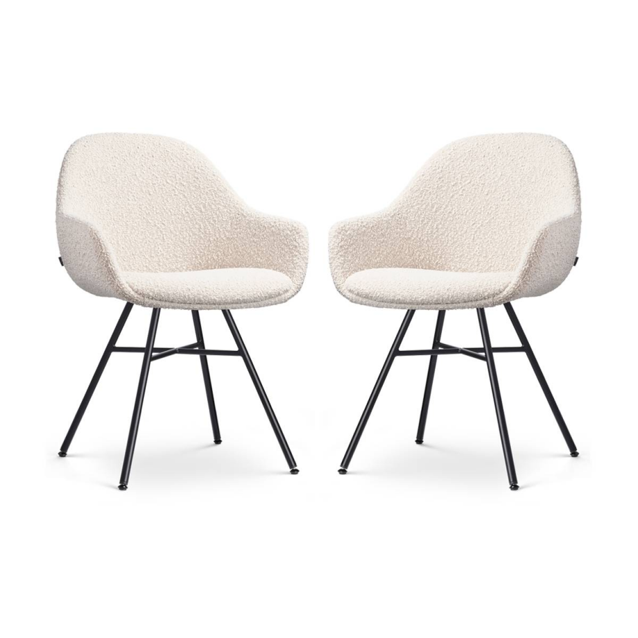 Set van 2 eetkamerstoelen Noa-Mae bouclé | Nolon afbeelding 1