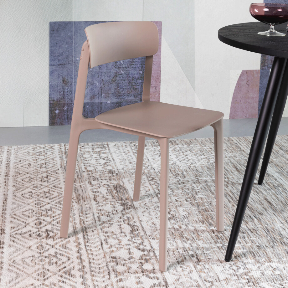 ZILT Eetkamerstoel 'Hassani' kleur Lichtbruin ZILT Eetkamerstoel 'Hassani' kleur Lichtbruin afbeelding 1