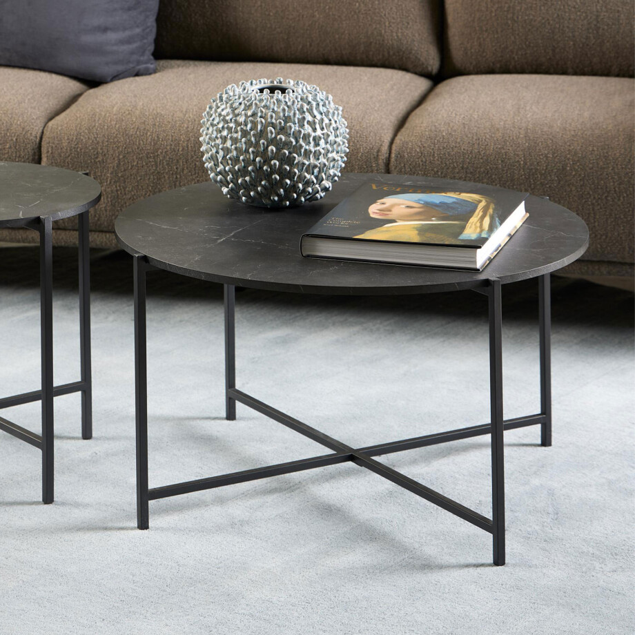 Bendt Ronde Salontafel 'Natally' Marmerlook, 70cm afbeelding 1