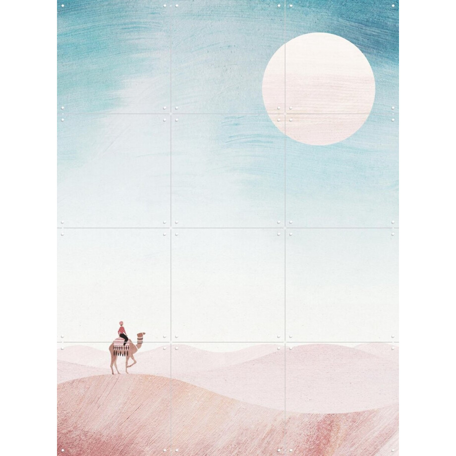 IXXI Pink Desert, Henry Rivers - 60 x 80 cm - Gratis ophangtool - Grote wanddecoratie en posters - Illustraties, Minimalistisch, Abstract, Slaapkamer afbeelding 1