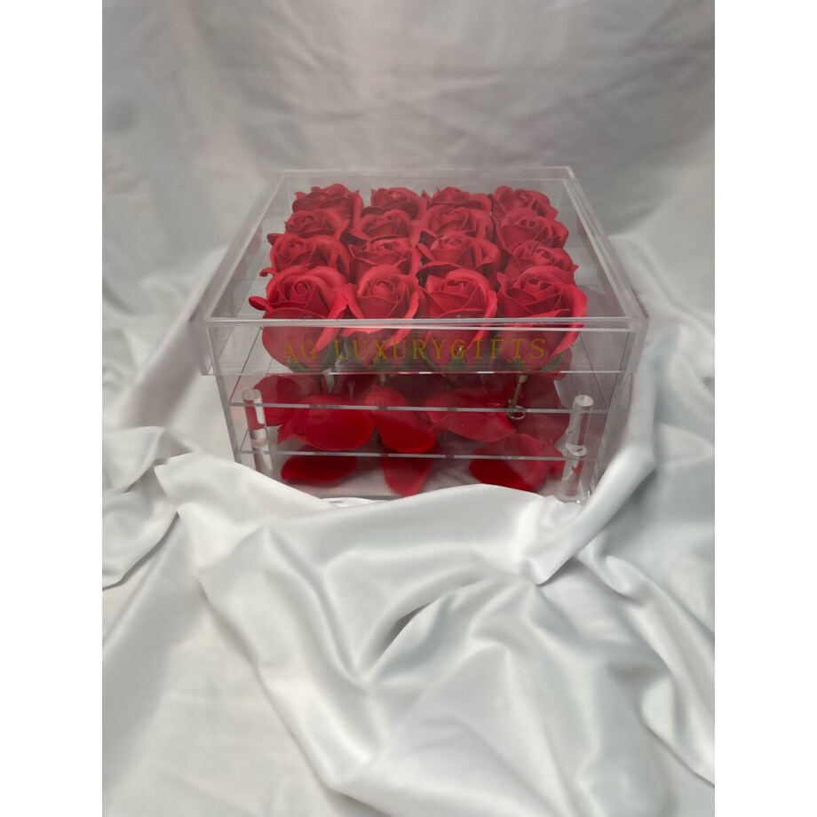 AG Luxurygifts luxe box - flower box - rozen box - Valentijnsdag - Moederdag - Kerstmis - soap roses - cadeau box afbeelding 1