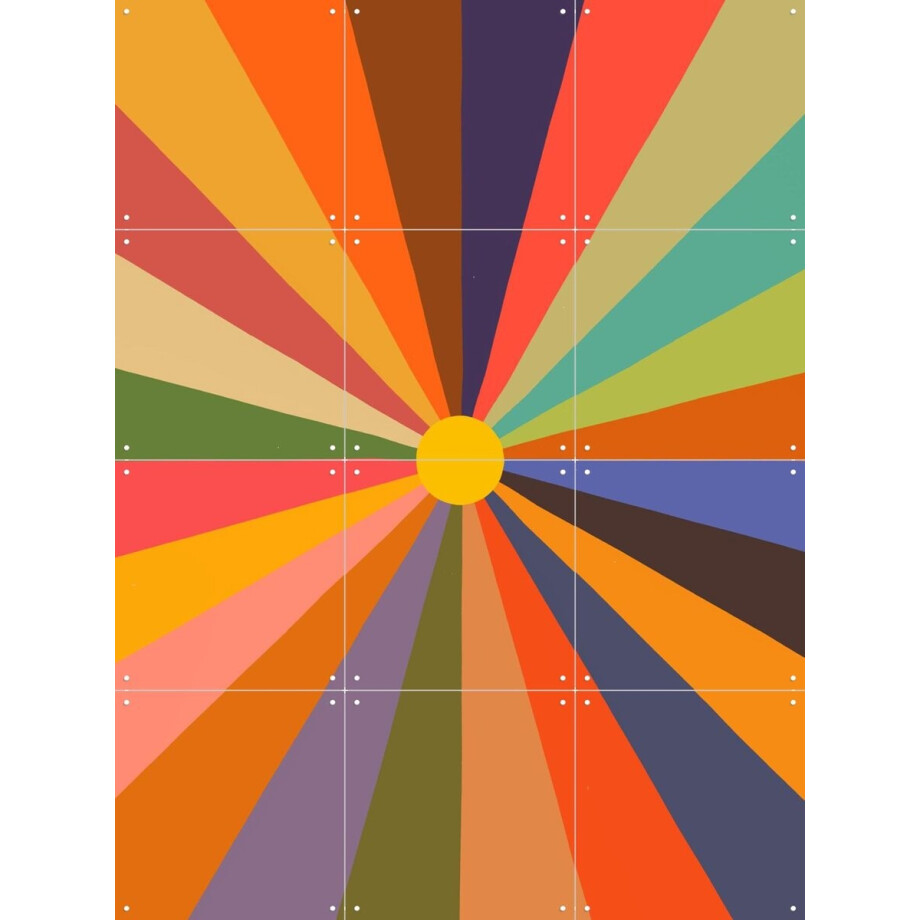 IXXI Sun, Florent Bodart - 60 x 80 cm - Gratis ophangtool - Grote wanddecoratie en posters - Kleurrijk, Kinderkamer, Kinderen afbeelding 1
