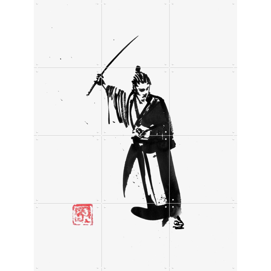 IXXI Samurai Killer, Péchane - 60 x 80 cm - Gratis ophangtool - Grote wanddecoratie en posters - Illustraties, Mancave afbeelding 1