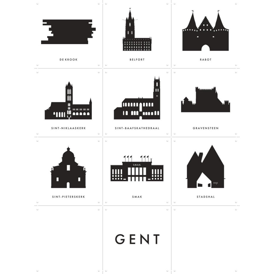 IXXI Gent Architectuur Collage Box, Kunst in Kaart - 60 x 80 cm - Gratis ophangtool - Grote wanddecoratie en posters - Grafisch Ontwerp, Woonkamer IXXI Gent Architectuur Collage Box, Kunst in Kaart - 60 x 80 cm - Gratis ophangtool - Grote wanddecoratie en posters - Grafisch Ontwerp, Woonkamer afbeelding 1