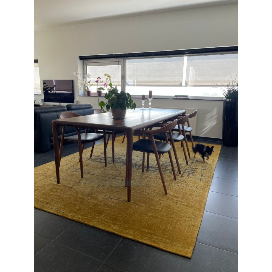Wasbaar Binnen & Buiten Vloerkleed - 80 x 150 cm - Louis De Poortere Griff Liberty Gold - Laagpolig Tapijt - Gerecycled PET - Made in Belgium - Circulair afbeelding 1
