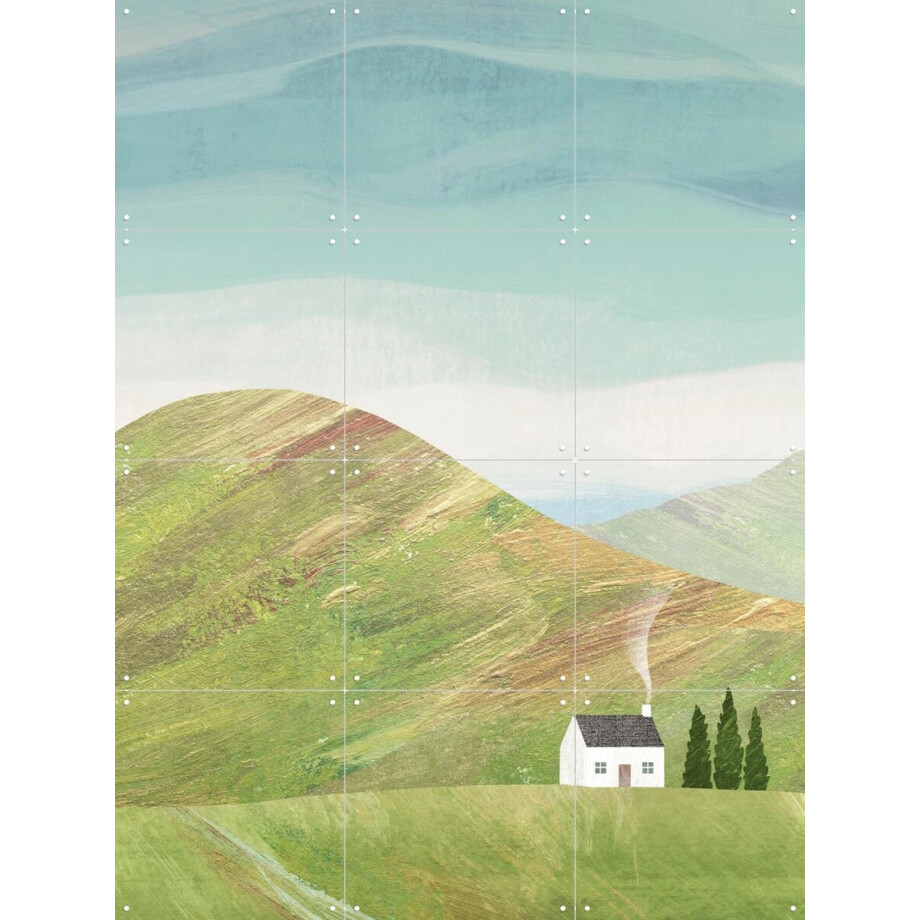 IXXI Under the Hill, Henry Rivers - 60 x 80 cm - Gratis ophangtool - Grote wanddecoratie en posters - Minimalisme, Illustraties, Slaapkamer afbeelding 1