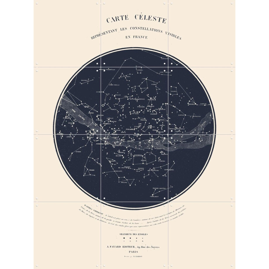 IXXI Carte Celeste Dark Blue, Aster Edition - 60 x 80 cm - Gratis ophangtool - Grote wanddecoratie en posters - Illustraties, Klassiek, Vintage IXXI Carte Celeste Dark Blue, Aster Edition - 60 x 80 cm - Gratis ophangtool - Grote wanddecoratie en posters - Illustraties, Klassiek, Vintage afbeelding 1