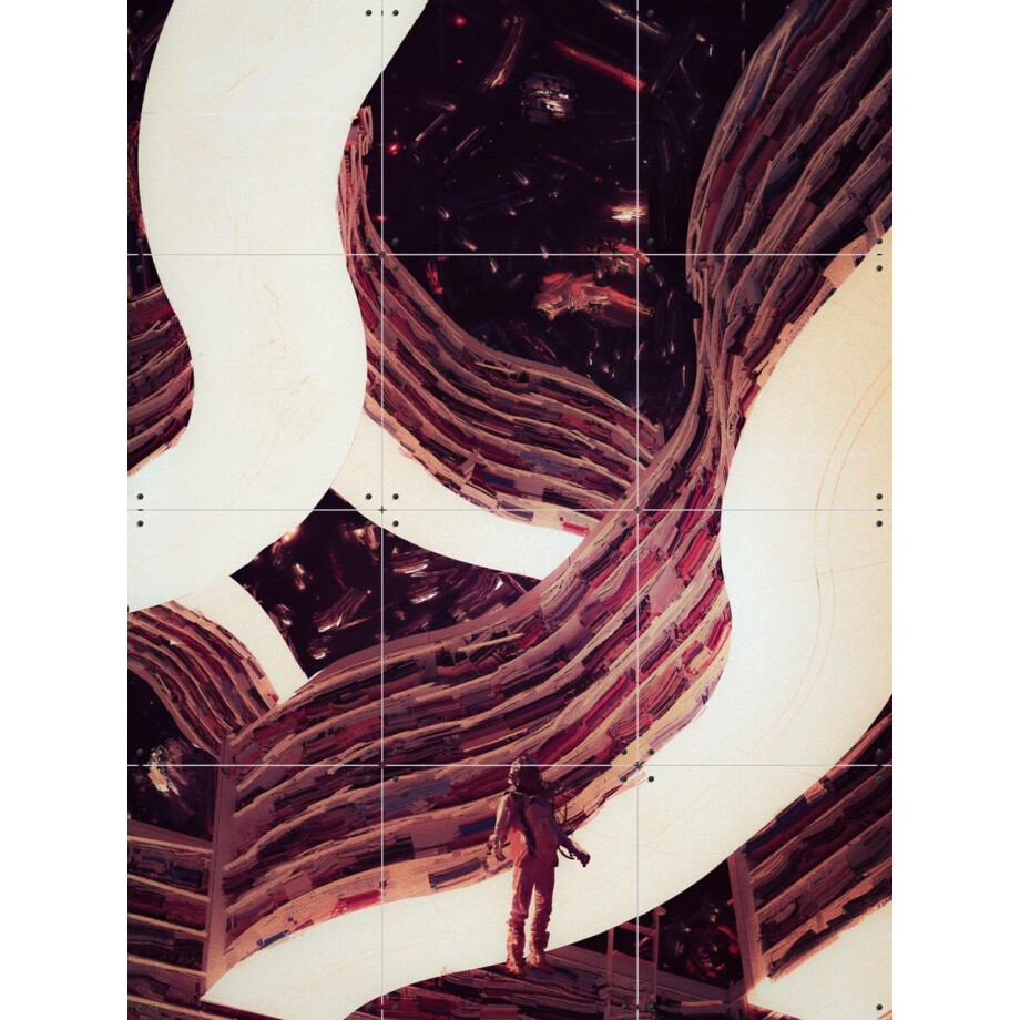 IXXI Astronaut, Vineet Suresh - 60 x 80 cm - Gratis ophangtool - Grote wanddecoratie en posters - Surrealisme, Kleurrijk, Illustraties, Digitale afbeelding 1