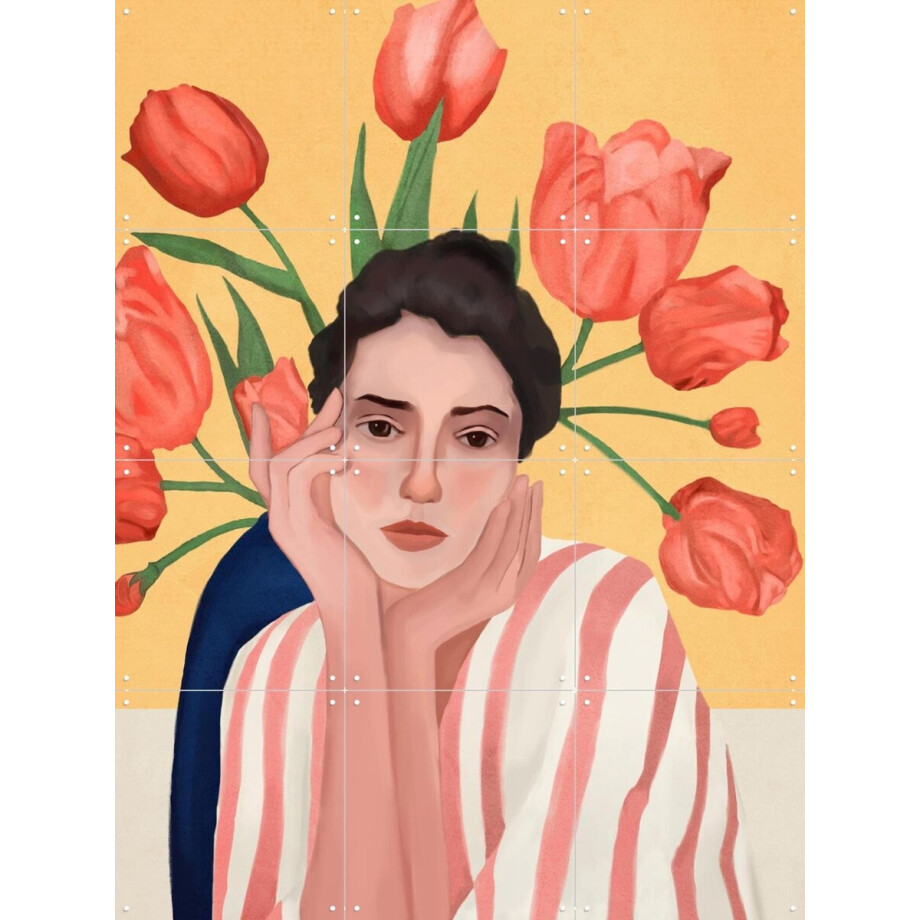 IXXI She Is The Spring, Branka Kodžoman - 60 x 80 cm - Grote wanddecoratie en posters - Illustraties, Digitale Kunst, Slaapkamer, Woonkamer, Bloemen afbeelding 1