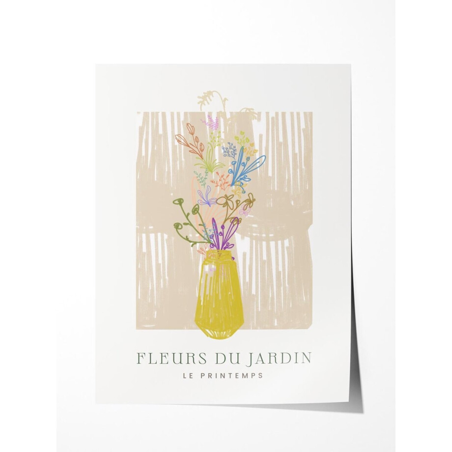Fleurs du Jardin Poster - Poster 70x100 cm - Sfeervolle Wanddecoratie voor Woonkamer & Slaapkamer - Premium papier - zonder lijst afbeelding 1