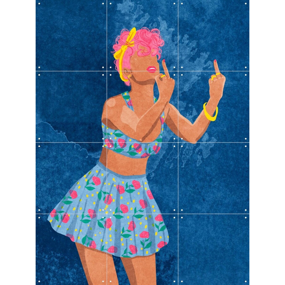 IXXI Not Your Girl, Raissa Oltmanns - 60 x 80 cm - Gratis ophangtool - Grote wanddecoratie en posters - Illustraties, Pop art, Digitale Kunst afbeelding 1