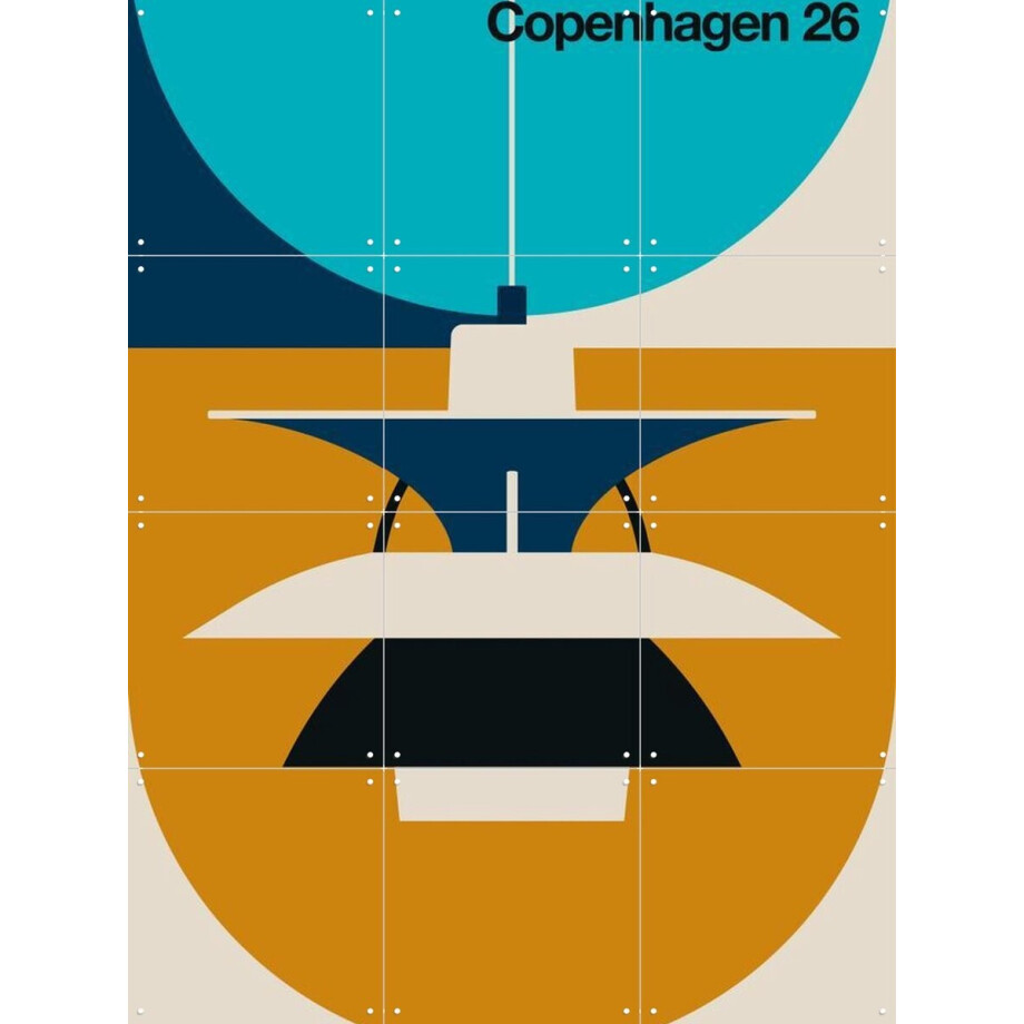 IXXI Copenhagen 26, Bo Lundberg - 60 x 80 cm - Gratis ophangtool - Grote wanddecoratie en posters - Illustraties, Kleurrijk, Geometrische Kunst afbeelding 1