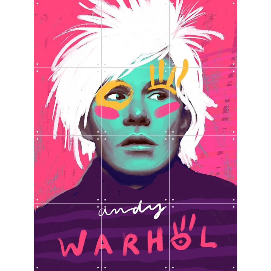 IXXI Creative Andy, Pop-art by Tadej - 60 x 80 cm - Gratis ophangtool - Grote wanddecoratie en posters - Illustraties, Kleurrijk, Digitale Kunst afbeelding 1