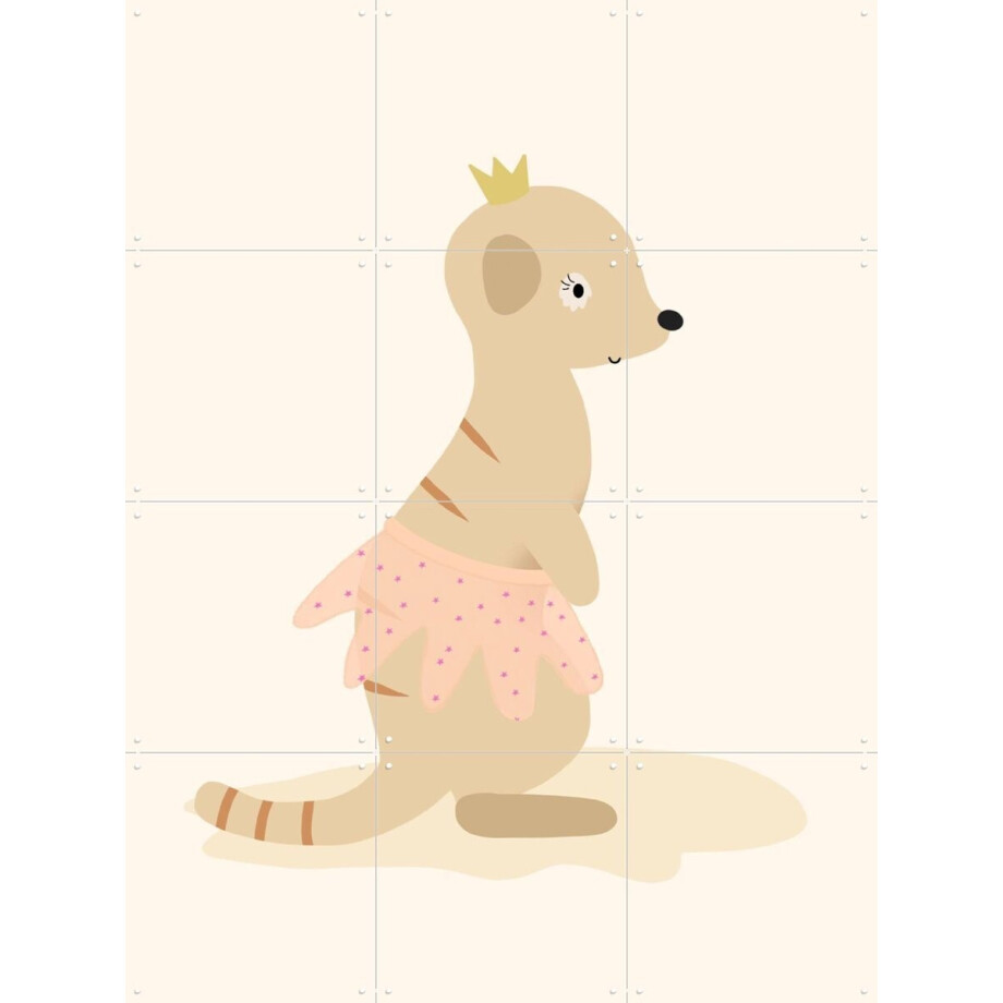 IXXI Ballerina, Stadse Spruiten | door Miek illustreert - 60 x 80 cm - Gratis ophangtool - Grote wanddecoratie en posters - Speels, Illustraties afbeelding 1