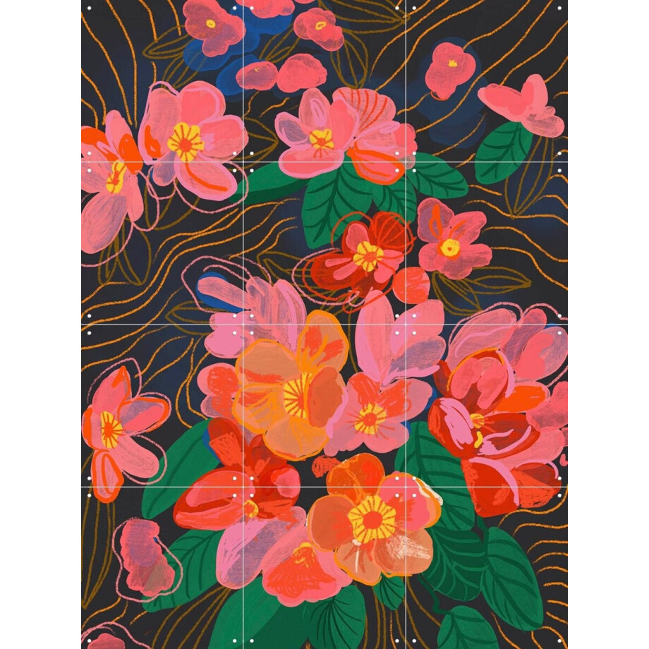 IXXI Spring flowers, Gigi Rosado - 60 x 80 cm - Gratis ophangtool - Grote wanddecoratie en posters - Illustraties, Speels, Grafisch Ontwerp afbeelding 1