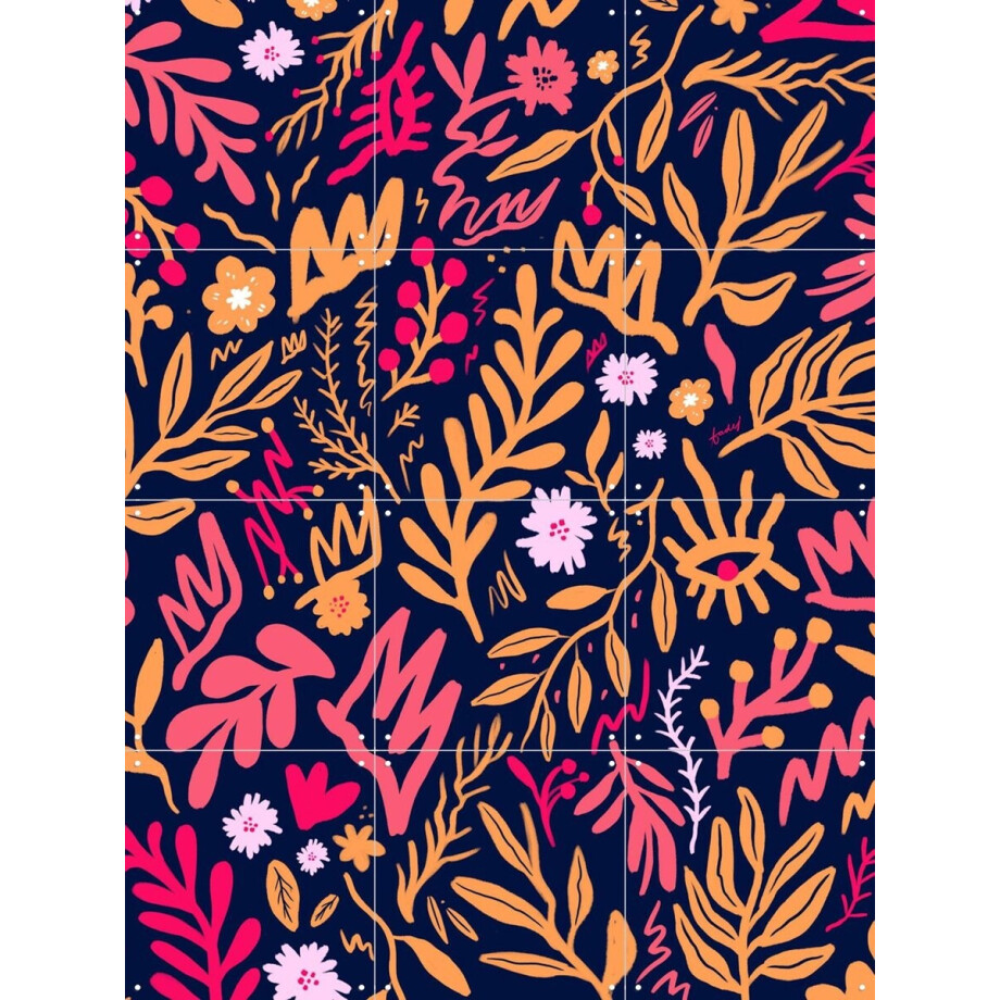 IXXI Leafy Day, Pop-art by Tadej - 60 x 80 cm - Gratis ophangtool - Grote wanddecoratie en posters - Digitale Kunst, Pop art, Speels, Illustraties afbeelding 1