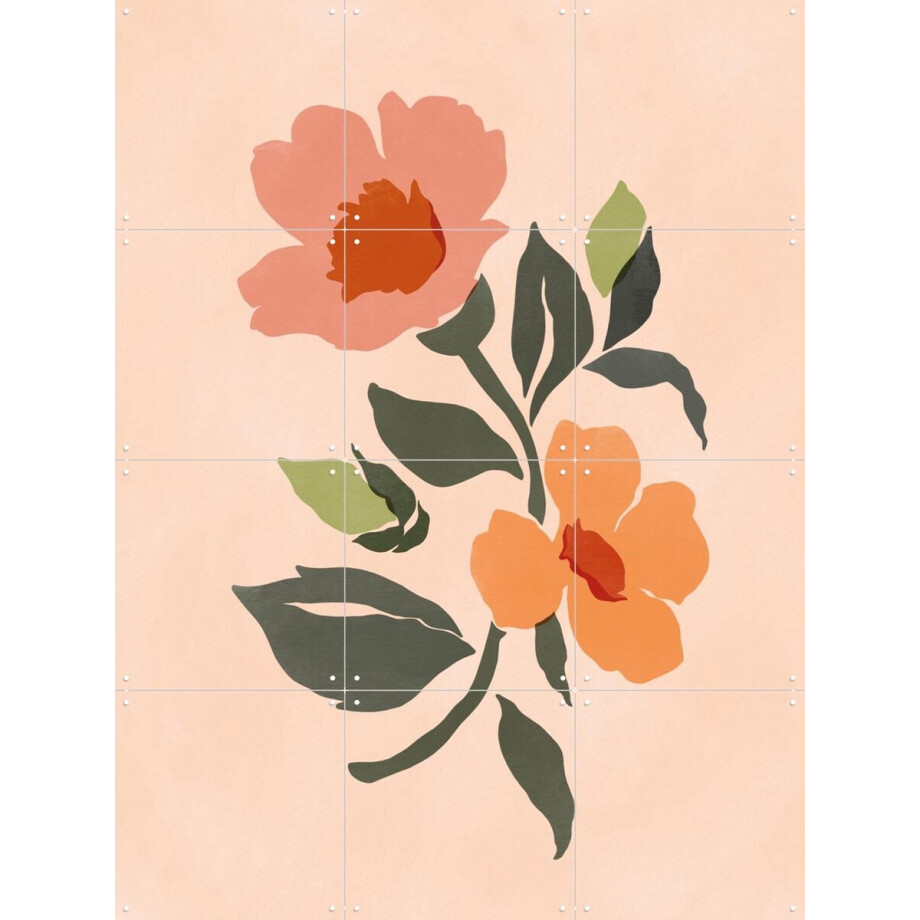 IXXI Spring Flowers, Sacrée Frangine - 60 x 80 cm - Grote wanddecoratie en posters - Speels, Illustraties, Woonkamer, Botanisch, Lente, Natuur afbeelding 1