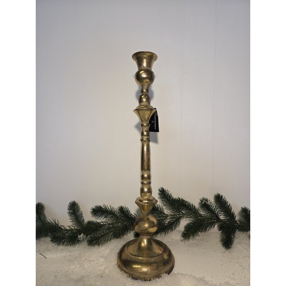 Countryfield Kandelaar ro Wessel M goud-L12.5B12.5H42.5cm afbeelding 1