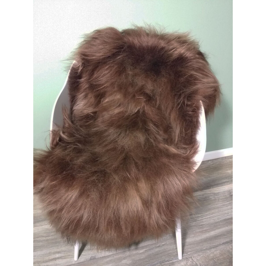 Schapenvacht IJslands Bruin L (105cm) - 100% ECHT - Schapenvacht Wol Vloerkleed afbeelding 1