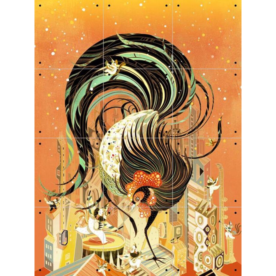 IXXI Rooster, Victo Ngai - 60 x 80 cm - Gratis ophangtool - Grote wanddecoratie en posters - Grafisch Ontwerp, Digitale Kunst, Illustraties, Speels IXXI Rooster, Victo Ngai - 60 x 80 cm - Gratis ophangtool - Grote wanddecoratie en posters - Grafisch Ontwerp, Digitale Kunst, Illustraties, Speels afbeelding 1