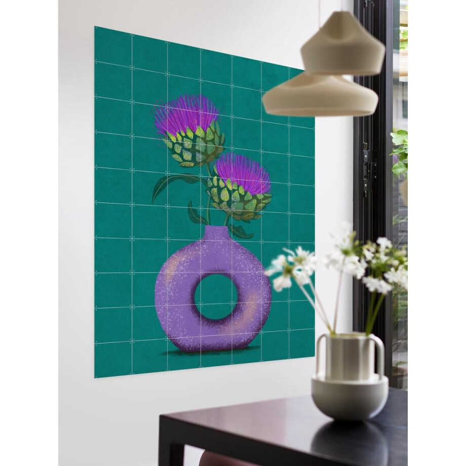 IXXI Artichoke In A Vase, Raissa Oltmanns - 60 x 80 cm - Gratis ophangtool - Grote wanddecoratie en posters - Pop art, Modern, Geometrische Kunst afbeelding 1