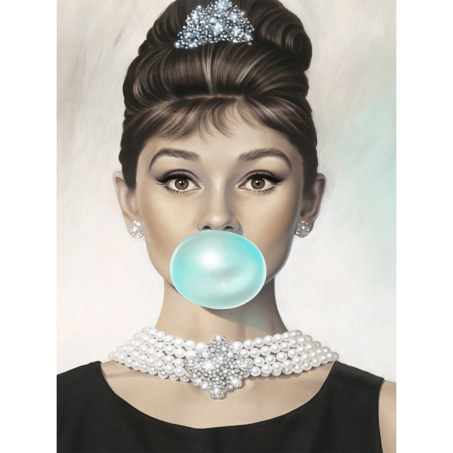 Urban Muse with Bubblegum- Kristal Helder Galerie kwaliteit Plexiglas 5mm. - Blind Aluminium Ophang-frame - Luxe wanddecoratie - Fotokunst - professioneel verpakt en gratis bezorgd afbeelding 1