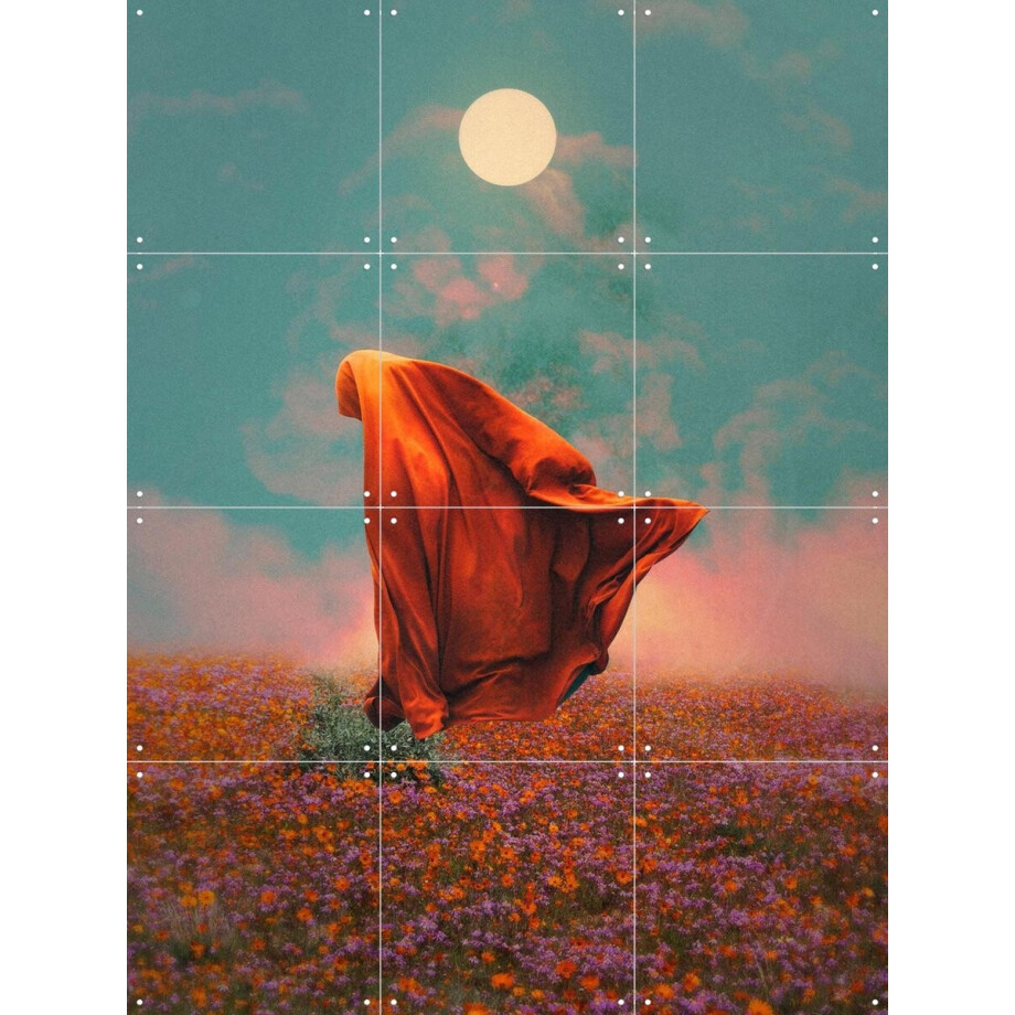 IXXI Fields, Fran Rodriguez - 60 x 80 cm - Gratis ophangtool - Grote wanddecoratie en posters - Surrealisme, Kleurrijk, Digitale Kunst, Slaapkamer afbeelding 1