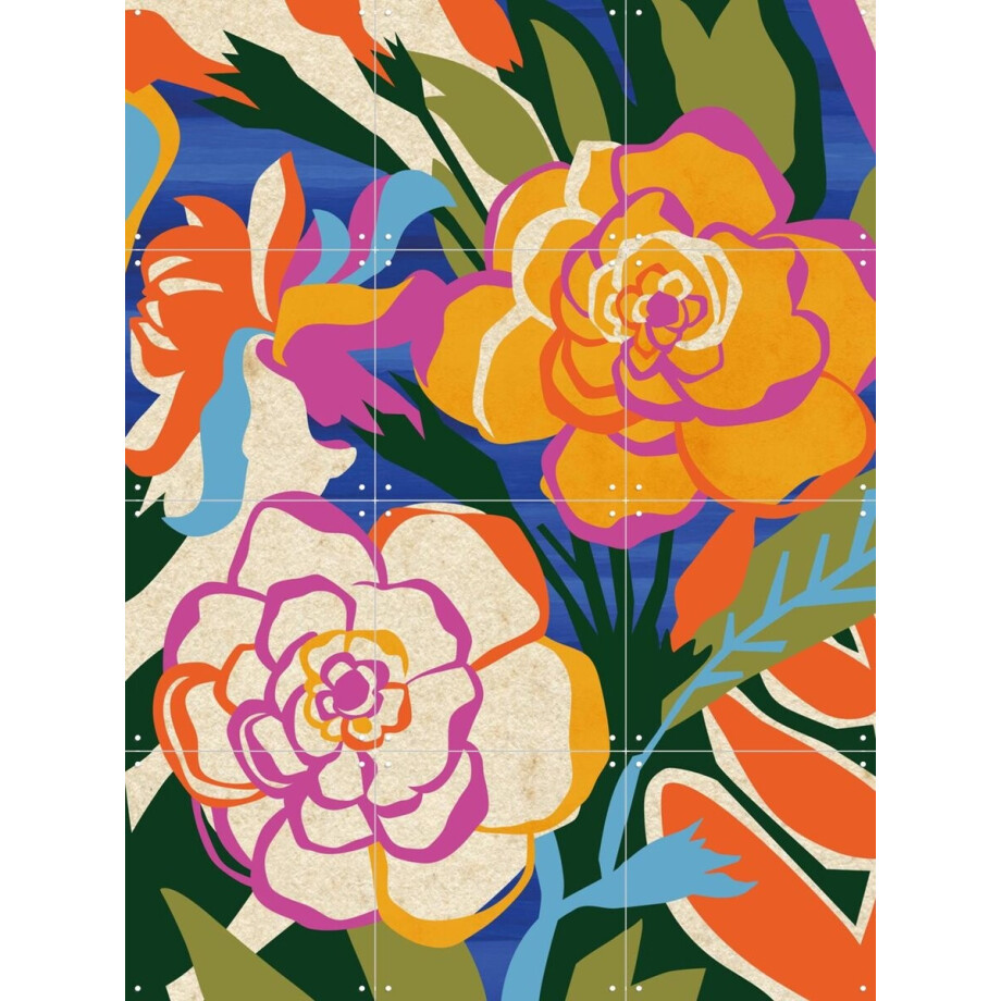 IXXI Gardenia, Megan Gallagher - 60 x 80 cm - Gratis ophangtool - Grote wanddecoratie en posters - Digitale Kunst, Illustraties, Speels, Kleurrijk afbeelding 1