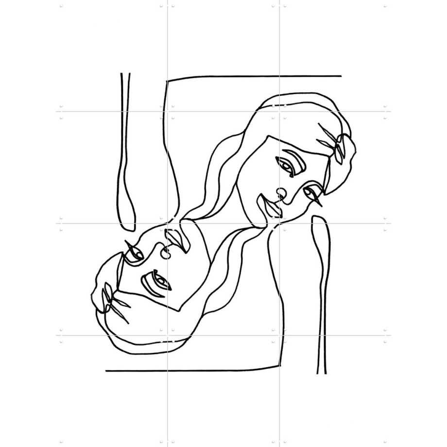 IXXI Lola, Julia Hariri - 60 x 80 cm - Gratis ophangtool - Grote wanddecoratie en posters - Illustraties, Line art, Minimalistisch, Slaapkamer afbeelding 1