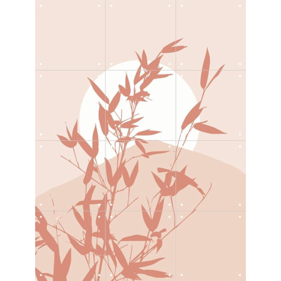 IXXI Bamboo Silhouette Sunrise, Little Dean & Various - 60 x 80 cm - Gratis ophangtool - Grote wanddecoratie en posters - Illustraties afbeelding 1