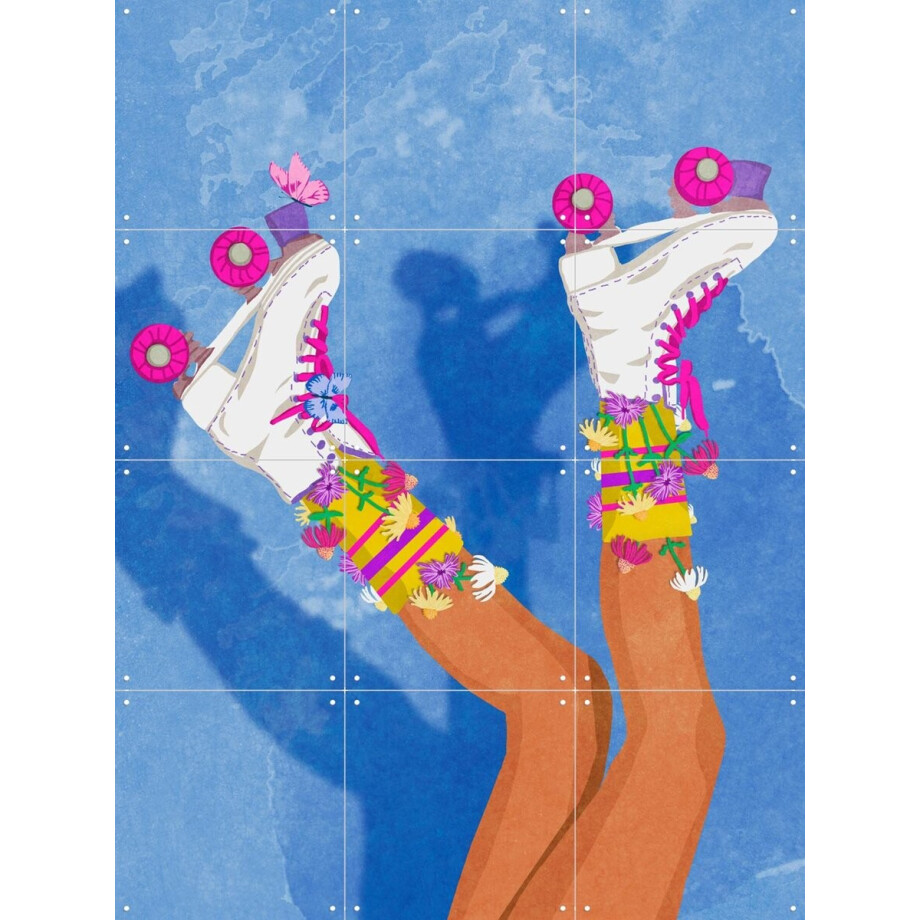IXXI Skate like a girl, Raissa Oltmanns - 60 x 80 cm - Gratis ophangtool - Grote wanddecoratie en posters - Digitale Kunst, Grafisch Ontwerp afbeelding 1