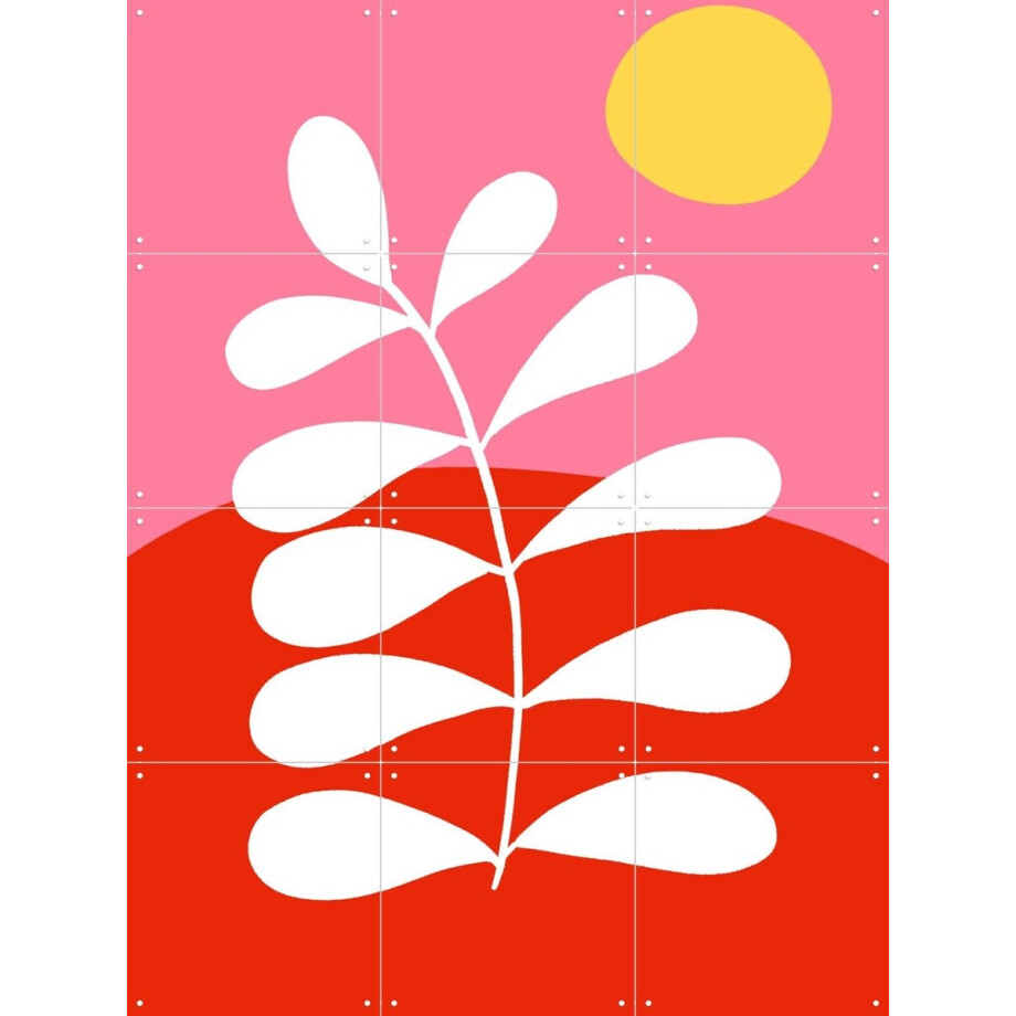IXXI Pink Twig, BAINAI - 60 x 80 cm - Gratis ophangtool - Grote wanddecoratie en posters - Kleurrijk, Illustraties, Speels, Grafisch Ontwerp afbeelding 1