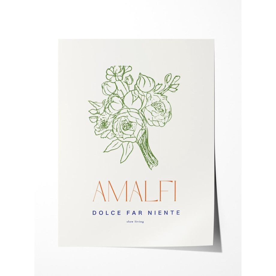 Amalfi Bloemenkunst Poster - Poster 60x90 cm - Sfeervolle Wanddecoratie voor Woonkamer & Slaapkamer - zonder lijst afbeelding 1