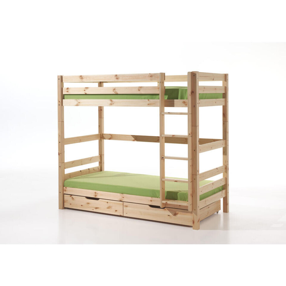 Leen Bakker - Vipack Stapelbed Pino Met Opberglades - 182x105,3x209,3 Cm - Grenenhout - Bruin Leen Bakker - Vipack Stapelbed Pino Met Opberglades - 182x105,3x209,3 Cm - Grenenhout - Bruin afbeelding 1