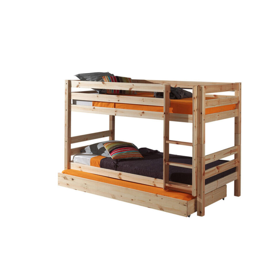 Leen Bakker - Vipack Stapelbed Pino Met Onderbed - 140x103x208 Cm - Grenenhout - Beige Leen Bakker - Vipack Stapelbed Pino Met Onderbed - 140x103x208 Cm - Grenenhout - Beige afbeelding 1