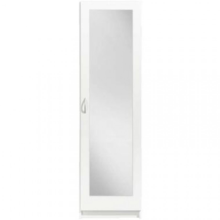 Kledingkast Varia 1-deurs inclusief spiegel - wit - 175x49x50 cm - Leen Bakker afbeelding 1