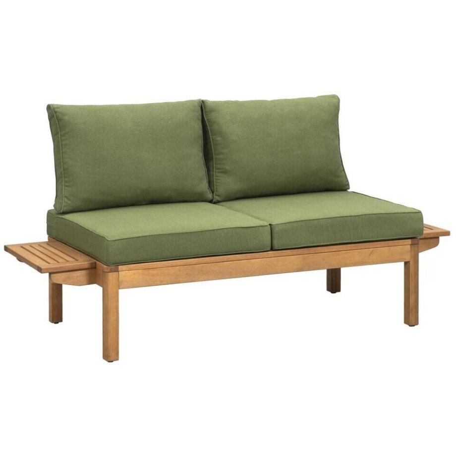 Leen Bakker - Tuinbank Orleàns Brest - Naturel/donker - 61x157x61 Cm - Hout - Groen - 10x10x10 Cm Leen Bakker - Tuinbank Orleàns Brest - Naturel/donker - 61x157x61 Cm - Hout - Groen - 10x10x10 Cm afbeelding 1