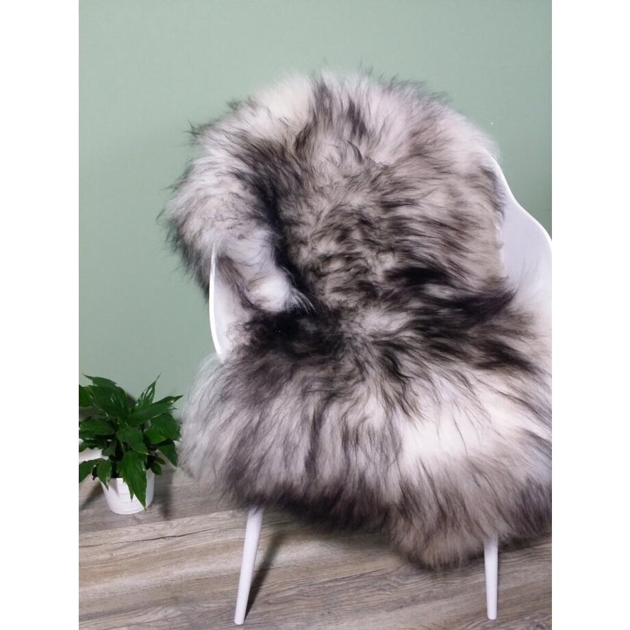 Schapenvacht IJslands Zwart Wit Melange XXL (120cm) - 100% ECHT - Schapenvacht Wol Vloerkleed Schapenvacht IJslands Zwart Wit Melange XXL (120cm) - 100% ECHT - Schapenvacht Wol Vloerkleed afbeelding 1