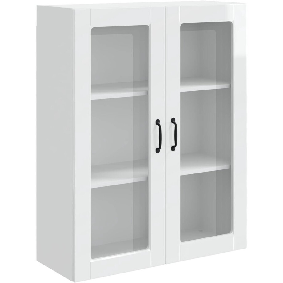 vidaXL - Keuken - Kast - Kalmar - Hoogglans - wit - 80 - x - 31 - x - 100 - cm - Bewerkt - hout afbeelding 1