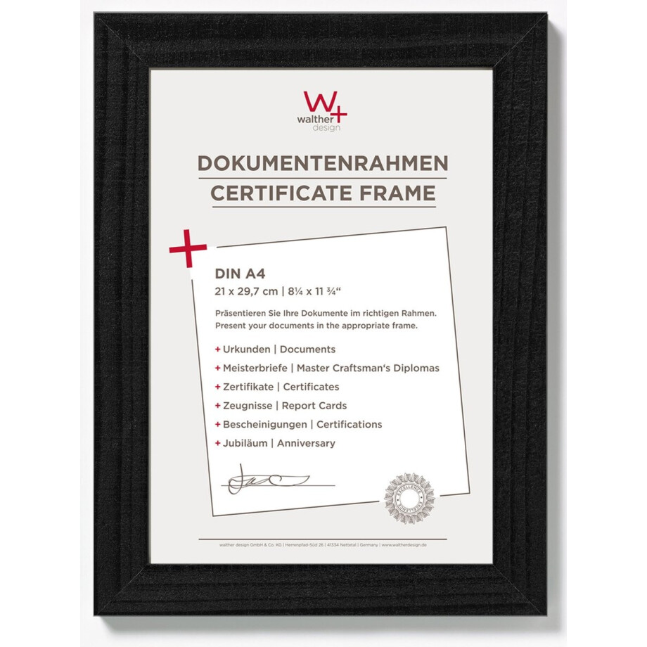 Walther Home - Houten lijst - Fotoformaat 21x29,7 cm (DIN A4) - Zwart Walther Home - Houten lijst - Fotoformaat 21x29,7 cm (DIN A4) - Zwart afbeelding 1