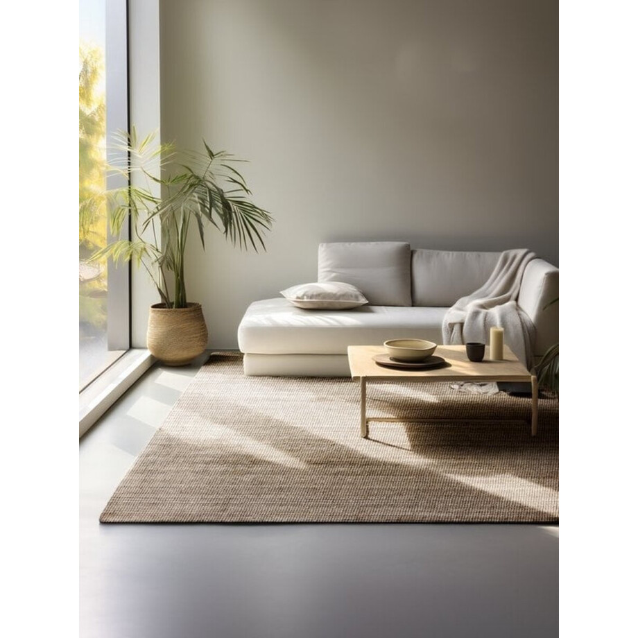 Flycarpets Bouclé Jute Handgeweven vloerkleed - Jaipur - Naturel / Grijs / Bruin - 60x90 cm Flycarpets Bouclé Jute Handgeweven vloerkleed - Jaipur - Naturel / Grijs / Bruin - 60x90 cm afbeelding 1